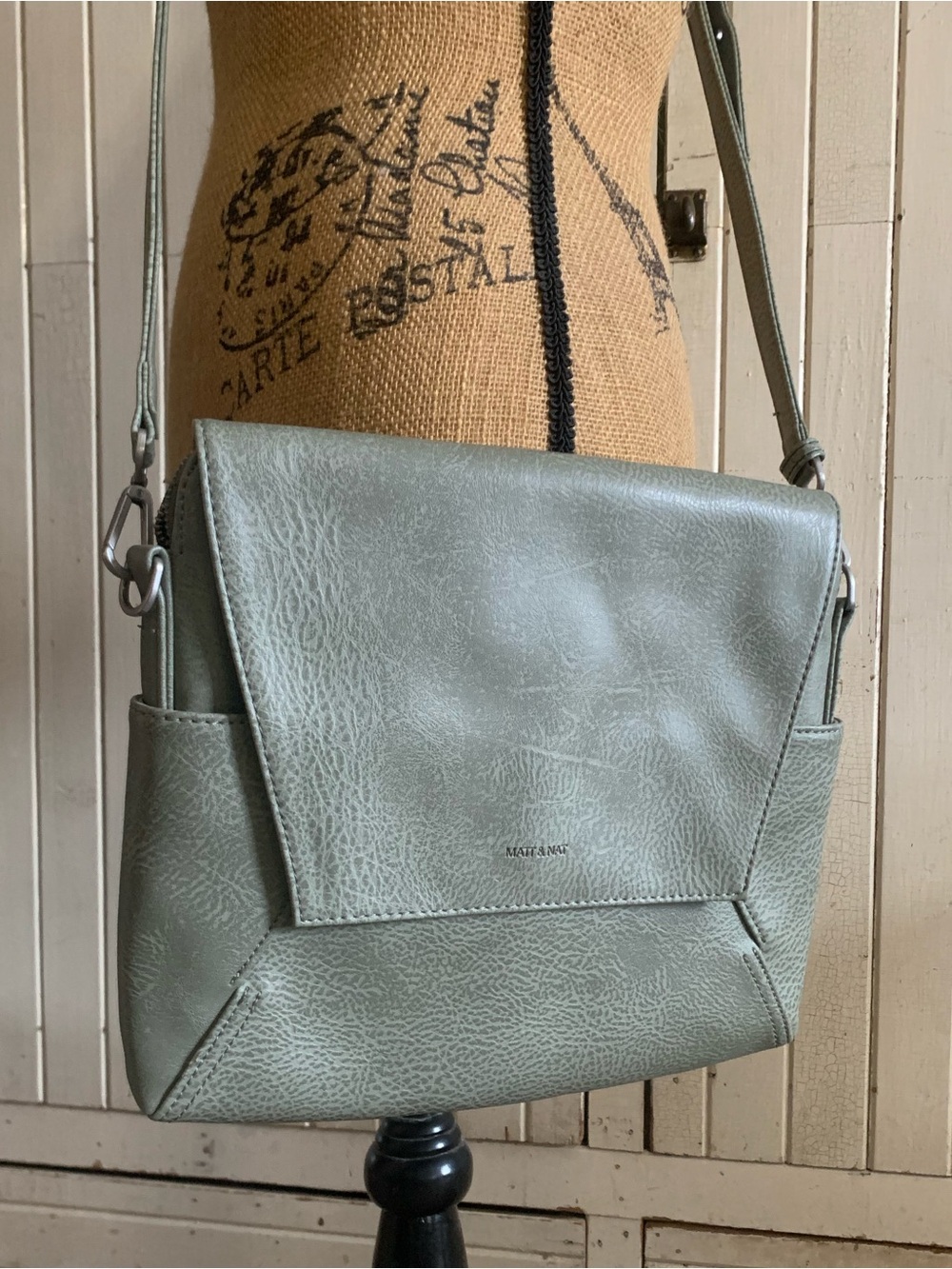 Matt & Nat Mint Sage Green Crossbody Shoulder Bag